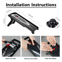 Verstelbare Keuken Groente Fruit Gereedschap Snijmachine Mandoline Rvs Shredder Julienne Chopper Keuken Gadget Cutter