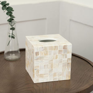 Nuevo diseño elegante vajilla servilletero caja de pañuelos blanco madre de perla caja de pañuelos para Hotel vajilla servilleta caja de almacenamiento - Product Image 3