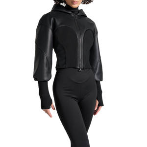 Veste en cuir véritable pour femme, best-seller de l'hiver, sur mesure, à capuche, en cuir grainé, style contour, 2026 - Product Image 3