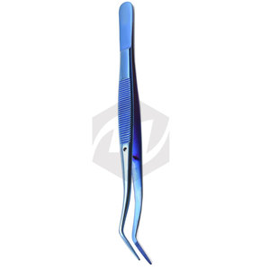 Pinzas Dentales Recubiertas de Color Azul, Pinzas de Algodón y Apósito Hechas de Acero Metálico con Puntas Curvas Dentadas Quirúrgicas - Product Image 5