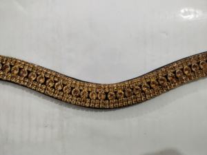 Excellent Quality Golden Crystal Leather <b>Bridle</b> Brow band Designed to Add Glamour and Comfort to Every Ride Available For Sale - Product Image 3