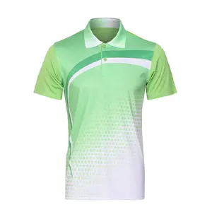 Спортивная рубашка-поло с сублимационной печатью под заказ/рубашка унисекс из сетчатого спандекса с воротником под заказ/оптовая продажа зеленых рубашек с сублимационной печатью