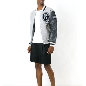 Veste de baseball brodée en chenille 100% laine de haute qualité pour hommes, manches en cuir vintage avec col montant, style veste universitaire - Product Image 3