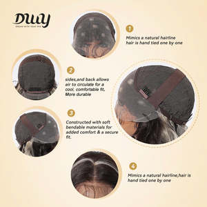 Odalys -DWY Nueva Llegada 134 Peluca de Encaje Frontal con Parte Libre, Larga y Rizada, Marrón Natural con Reflejos Blancos, Peluca de Bebé en Oferta - Product Image 5