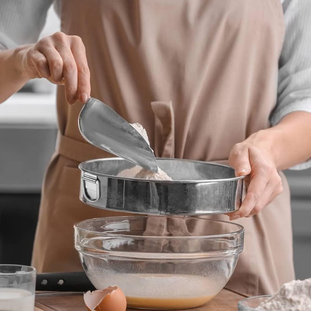Konquer TimeS 4 In 1 Stainless Steel Interchangeable Sieve, Flour Chalni, Spices, Food Strainers, Atta Chalni, Jaali Channi Atta Maida Strainer
