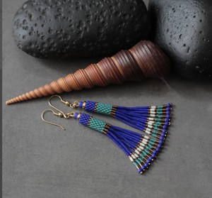 Luxury Quality <b>Emerald</b> Green Beaded Tassel Earrings - Product Image 1