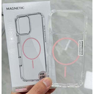เคสใสแบบไฮบริดสำหรับ iPhone 18 Pro 2026 และ iPhone 17 Pro 2025 พร้อมวงแหวนแม่เหล็ก สีชมพู - Product Image 1