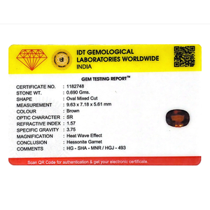 Hessonita (Gomed) Natural de Alta Calidad, 3.45 Quilates, Corte Oval Facetado Naranja, Gema Calibrada, Cristal de Citrino Suelto - Product Image 4