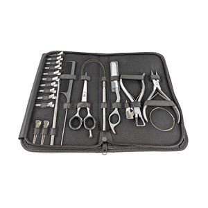 Kit de salon de coiffure pour extensions de cheveux humains, ciseaux de barbier, rasoir, pince pour extensions de cheveux à clipser, peigne de séparation, aiguille, boucle - Product Image 3