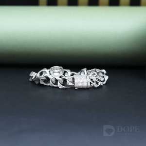 Gents Lab Grown Diamond Hip Hop Adorable bracelet en or blanc massif 18kt avec un design exclusif plaqué or pour toutes les occasions - Product Image 4