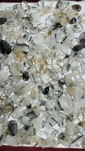 อัญมณีควอตซ์เกรด AAA พลอยสังเคราะห์สีดำธรรมชาติ100% อัญมณีบำบัดหลวมทำสร้อยคอจากบุคคลที่สาม - Product Image 4