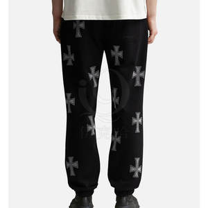 Suministro directo de fábrica Cintura elástica Nuevo estilo Pantalones de diamantes de imitación Nueva llegada Logotipo personalizado Hombres Pantalones de diamantes de imitación - Product Image 4