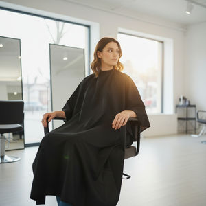 Tablier de Coiffure Personnalisé Cousu Main 100% Polyester Imperméable Taille Ajustable Écologique pour Usage en Salon - Product Image 6