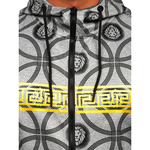 Sweat à capuche zippé pour homme, effet délavé, gris uni, style hip-hop, poids lourd - Product Image 4