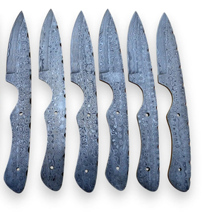 Hoja de Acero de Damasco Personalizable para Fabricación de Cuchillos Utilitarios DIY, Diseño de Gota de Lluvia, EDC, Desollado, Punta de Gota, Soporte OEM/ODM - Product Image 1