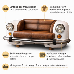 Canapé industriel pour voiture Ambassador, conçu pour les intérieurs d'inspiration vintage, offrant un design de sièges au style automobile distinctif - Product Image 2