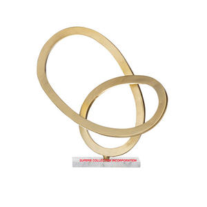 Grande et petite sculpture plaquée or avec base en marbre Design fantaisie Design fantaisie - Product Image 1