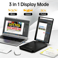 Moniteur portable triple 14'' Full HD IPS avec haut-parleurs intégrés et extension USB, compatible Mac, Windows, Chrome - Vente Flash