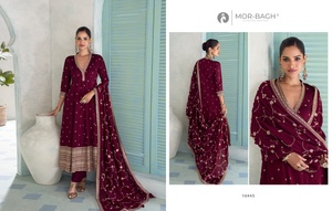 Robe Anarkali en soie premium lourde avec broderie lourde, travail de codage de séquence, dernières créations de robes pour femmes - Product Image 3