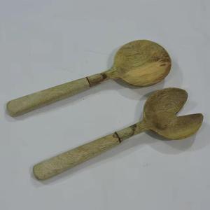 Ensemble de service à salade en bois fait à la main de haute qualité cuillères en bois de manguier fourchettes ustensiles cadeau de cuisine - Product Image 1