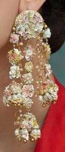 Pendientes de Rosas Florales, Pendientes Personalizados con Cuentas Múltiples, Joyería Festiva para Mujer al Mejor Precio, Pendientes con Cuentas Hechos en India - Product Image 4