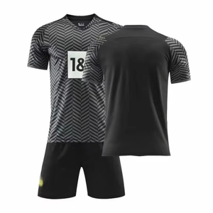 Dry Soccer Wear Sets Poliéster Unisex Colores sólidos Manga corta Fútbol Jersey /kit - Product Image 5
