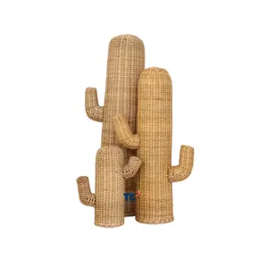 Juego de cactus de ratán de alta calidad más vendido para la decoración de la habitación de los niños hecho en la mejor fábrica al por mayor en Vietnam