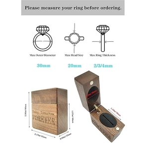 Handmade Wooden Organizer Ring Box with Secure <b>Magnetic</b> Closure for Engagement Rings - Product Image 5