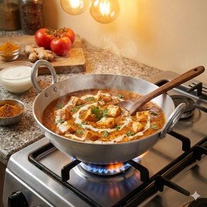 Wok en aluminium de fabrication indienne 77 OZ pour cuisine, maison, restaurant, Kadai en aluminium - Product Image 2