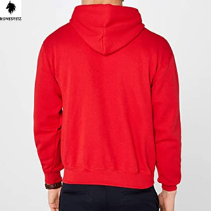 เสื้อฮู้ดแบบสวมหัวของผู้ชายผ้าเทอร์รี่ผ้าฝ้าย100% น้ำหนักเบาลายนูนแบบลำลองสีทึบออกแบบได้ตามต้องการ - Product Image 3