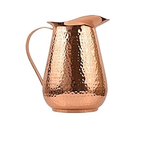 Hot Selling Reasonable Price Drinking Water Pitcher <b>Jug</b> Decorative Water Serving Pitcher Pure <b>Copper</b> Pitchers <b>Jugs</b> with Handle - Product Image 1