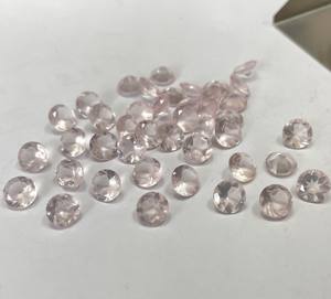 Quartz Rose Naturel Coupe Ronde 2mm Facette-Quartz Rose Rose Lâche Rond - Product Image 1