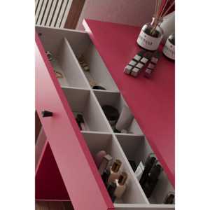 Mesa de Maquillaje de Dos Niveles Harmony de Diseño Moderno con Espejo Rectangular Estilo Madera - Product Image 3