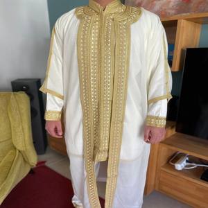 Luxury <b>Moroccan</b> Silk <b>Thobe</b> Jabador Djellaba Jubba Handmade Long Dress for Adults New Arrival Bridal Collection - Product Image 1