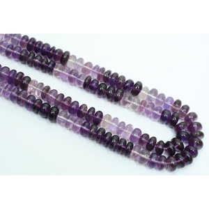 ลูกปัดพลอยอเมทิสต์ธรรมชาติทรงรอนเดลล์เรียบ สีไล่ระดับ ขนาด 9-13 มม. คุณภาพ AAA ดีเยี่ยม หายาก สำหรับทำเครื่องประดับ - Product Image 5