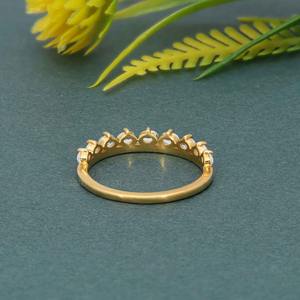 Por encargo IGI certificado VVS Oval Lab Grown Diamond 14K oro sólido media eternidad boda banda anillo moda lujo mujer joyería - Product Image 5