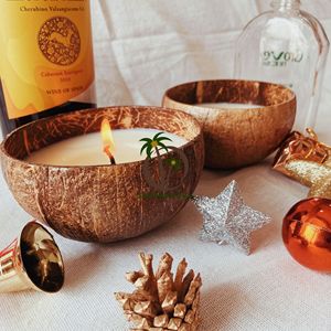 VELAS HECHOS A MANO CERA DE COCO DE VIETNAM/PROVEEDOR NATURAL COCO BOWL VELA VARIOS AROMAS PARA REGALO DE NAVIDAD - Product Image 3