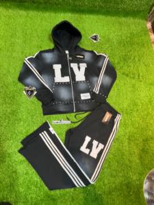 Alta calidad de encargo de los hombres de gran tamaño 100% de algodón de lana de peso pesado bordado apliques invierno tiras laterales de ganchillo - Product Image 2