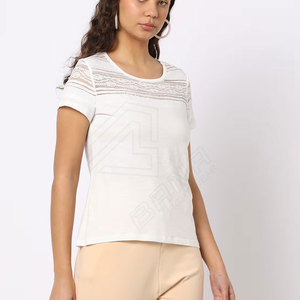 High Quality <b>Women's</b> Summer Breathable <b>Short</b> <b>Sleeve</b> T-<b>Shirts</b> Eco-Friendly Plain Dyed Jersey <b>White</b> Color Fit - Product Image 1