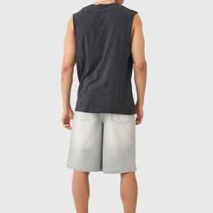 Nuevos Shorts de Mezclilla Personalizados de Alta Calidad para Hombre, Estilo Urbano, Ecológicos, Vintage, 100% Algodón, con Logotipo Frontal - Product Image 4