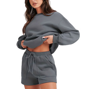 Vente en gros de qualité supérieure Logo personnalisé Costume de sport slim pour femme Ensemble 2 pièces avec pantalon Survêtement - Product Image 5