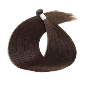 ผมต่อแบบแฮนด์ไทด์ 100% เรมี่ ฮิวแมนแฮร์ แบบตรงธรรมชาติ # 2 สีน้ำตาลเข้มแบบเส้นเดี่ยว - Product Image 1