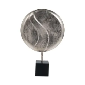 Calista Moderne Abstrait Argent Statuaire Décor À La Maison Art Déco Style Ornement De Table pour Salon Chambre ou Bureau Bureau - Product Image 1