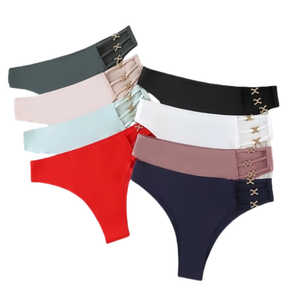 Texlina String sexy taille basse pour femme avec sangle croisée latérale FlexLace Statement Series Lot de 10 pièces - Product Image 1