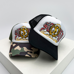 Nueva insignia bordada Unisex letras sombreros de béisbol bloque de Color sombrilla malla transpirable gorras de camionero moda versátil Personal - Product Image 2