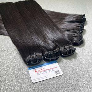 Extensiones de cabello virgen vietnamita de alta calidad 100% Natural doble dibujado Super doble hueso del cabello trama recta Color Natural - Product Image 5