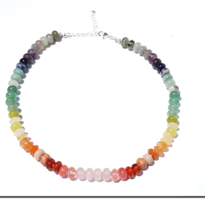 Best Seller Multi Color Gem <b>Bead</b> <b>Necklace</b>, Rainbow Knotted <b>Bead</b> Choker Valentines Day Gift for Her Jewelry Handmade Alexandrite - Product Image 2