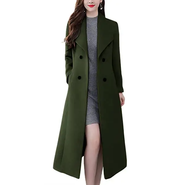 Dernier modèle de Trench-coat en laine pour femmes personnalisé vierge Meilleure vente en gros de longs manteaux pour femmes de grande taille