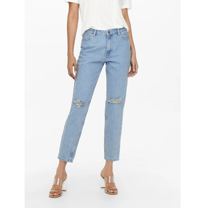 Pantalones vaqueros de talla grande 2026 para mujer, Pantalones vaqueros de moda para mujer, pantalones vaqueros rasgados, pantalones ajustados de Color claro para mujer, servicio OEM - Product Image 1