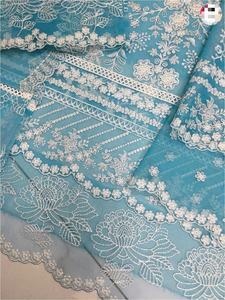 Robe en filet bleu clair, robe péruvienne/indienne avec travail manuel et broderie, haute qualité, meilleure vente 2023 - Product Image 3